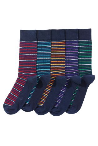 Multi Broken Stripe Socks Five Pack